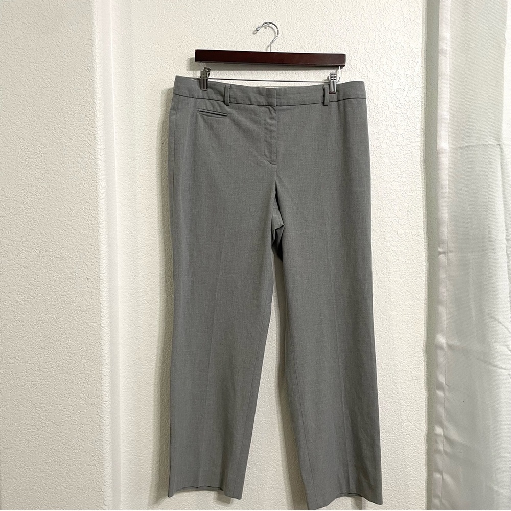 Talbots Womens Pants Gray Grey Career Flat Front Mini Key Pocket Slacks Size 16